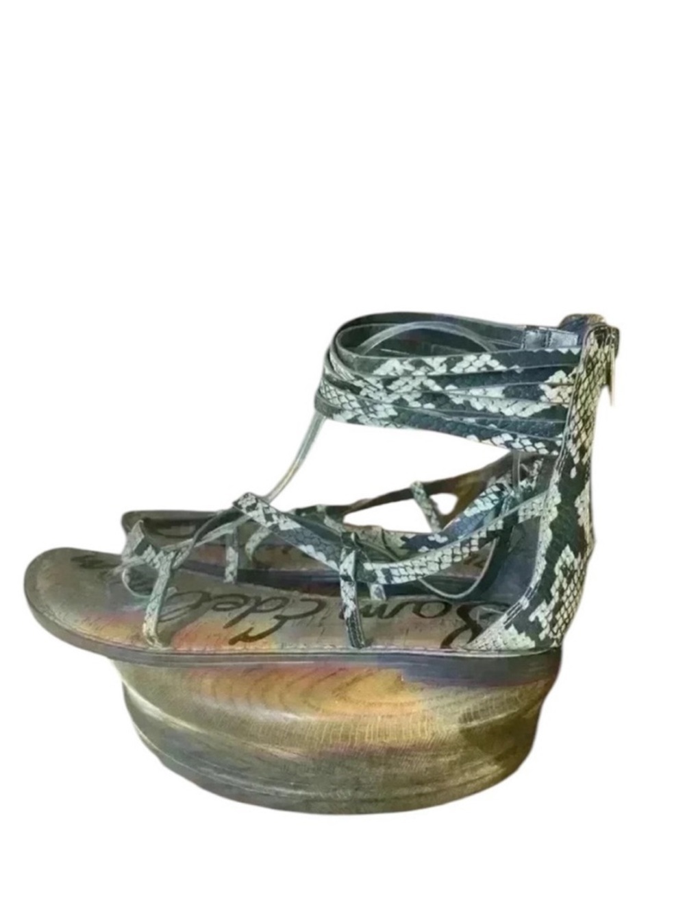 Sam Edelman Glenda gladiator snake embossed sandals. Good condition. Size 9.5.